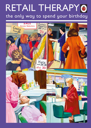 Moonpig Ladybird Books Retail Therapy Retro Collage Birthday Card