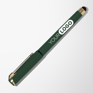 Soft Touch Recycled Hughes Gel Stylus Pen with Gold Trim