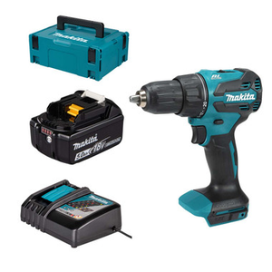 Makita DHP490Z 18V LXT Brushless Combi Drill with 1x 5.0Ah Battery, Charger & Makpac Carry Case