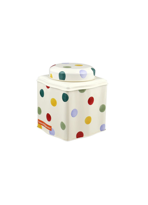 Polka Dot Dome Lid Curved Tin Caddy
