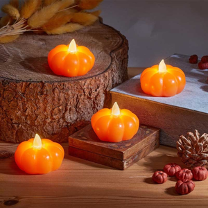 MiniKin LED Pumpkin Candles 4 Pack – Flickering Autumn Lights