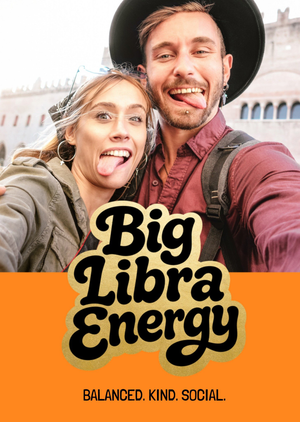 Moonpig Big Libra Energy Typographic Photo Upload Zodiac Card