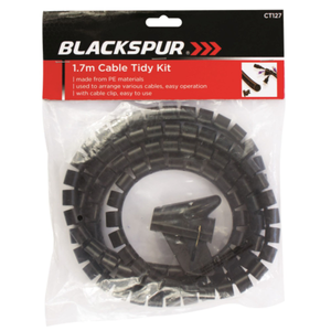 Blackspur Cable Tidy Kit 1.7m | Flexible Cable Management Organiser