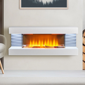 Volari White 44" Wall Mounted Electric Fireplace Suite