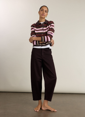 Nixi Barrel Leg Jeans - UK 12 | EU 38 | US 08 / Dark Chocolate