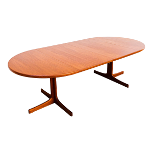1960s Restored Swedish Mid Century Modern Teak Extension Dining Table Attributed to Joc