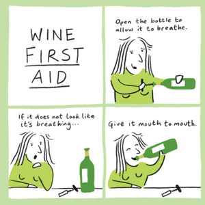 Paperlink Wine First Aid Comic Illustration Funny Card