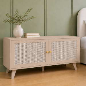Willow Rattan Small TV Unit - Taupe
