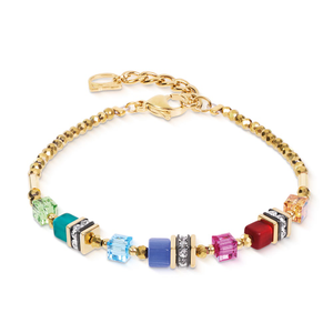 Small Cubes GEOCUBE Bracelet Gold Plated Multicolour Polaris