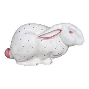 Mid 20th Century Tiffany & Co. Austria Ceramic Bunny Bank – White & Pink