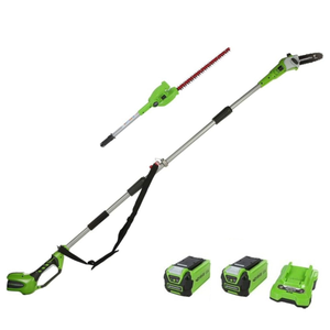 Greenworks 40V Cordless Long Reach Hedge Trimmer & Pole Saw Kit