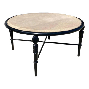 Michael Taylor Montecito Patio Round Outdoor Indoor Coffee Table With Stone Top