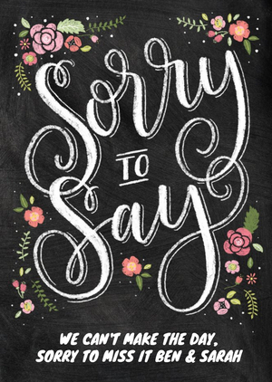 Moonpig Chalkboard Style Personalised Sorry To Say Card