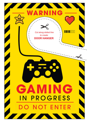 Moonpig Gaming In Progress Do Not Enter Door Hanger Card