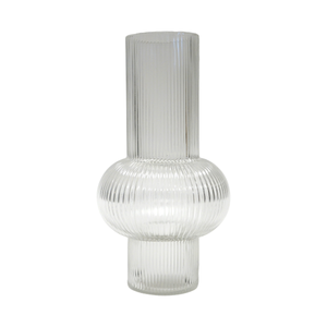 Modern Ridged Glass Vase 