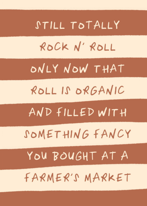 Moonpig Still Totally Rock N' Roll Striped Typographic Funny Card