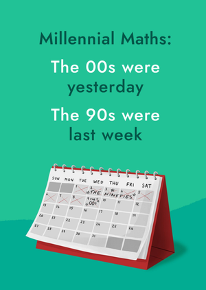The London Studio Millennial Maths Illustrated Calendar Birthday Card