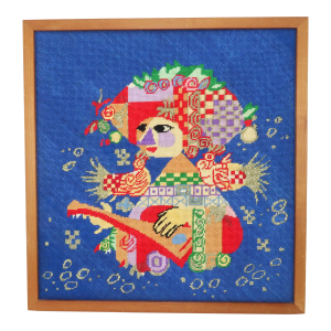 Vintage Bjorn Wiinblad Needlepoint Wall Hanging