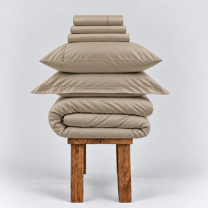 All Season 100% Egyptian Giza Bedding Set - Latte