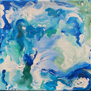 "Wishing I Was Here Ii" (Dreamscapes Series) Contemporary Abstract Acrylic Painting by Lee Ten Hoeve