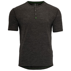 Mens Merino Henley (Charcoal Melange)