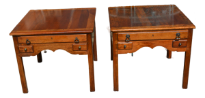 1970s Pair of Bob Timberlake Lexington Cherry Wood Side / End Tables W/ Drawers