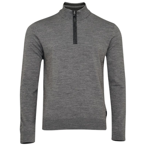 Mens Merino Zip Neck Sweater (Charcoal/Smoke)