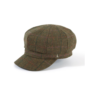 The Higham Tweed Ladies Baker Boy Cap in Fern