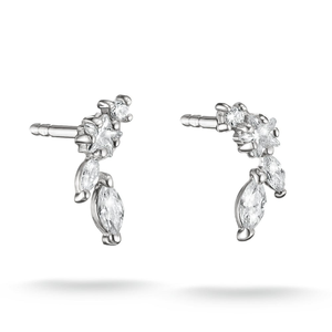 Silver Zirconia Assortment Climber Earrings