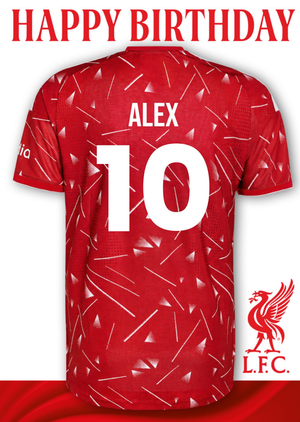 Moonpig Liverpool Fc Football Shirt 10th Birthday Card