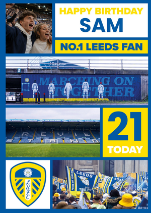Moonpig Leeds United No.1 Leeds Fan Photo Upload 21st Birthday Card