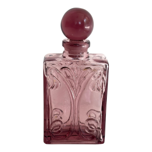 Late 20th Century Art Nouveau Mauve Glass Perfume Jar