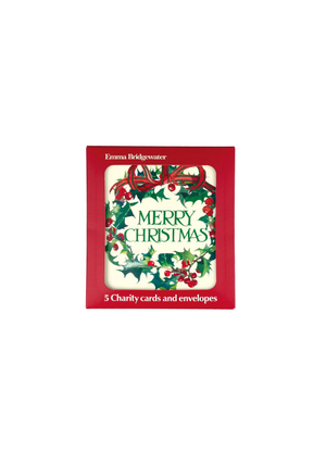 Christmas Holly Wreath Pack Of 5 Charity Cards