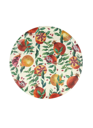 Festive Pomegranate Round Birch Tray