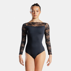 1st Position Long Sleeve Lace Yoke Leotard