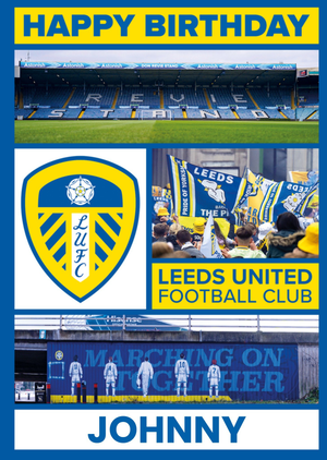Moonpig Leeds United Football Club Photo Collage Birthday Card