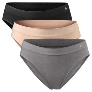 Womens Bamboo Bikini 3-Pack Underwear (Multicolor (1x Black/1X Dark Grey/1x Nude Beige))
