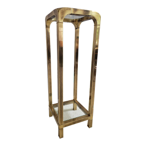 Vintage 1970s Brass and Glass Pedestal