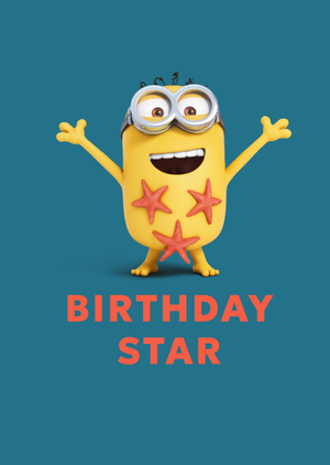 Despicable Me Minions Birthday Star Card