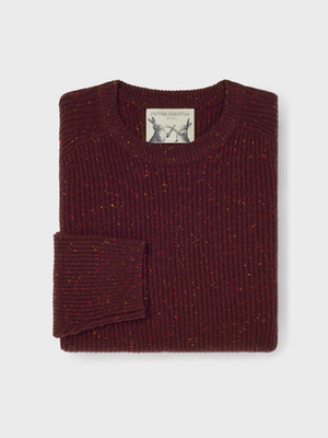 Wine Flecked Crew Neck Jumper