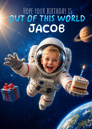 Moonpig Hope Your Birthday Is Out Of This World Astronaut Face Swap Card
