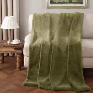 NICOLE DAY FAUX FUR SAGE 130x170cm Throw