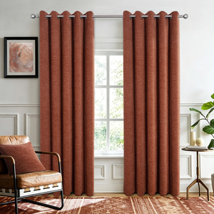 Sundour Langley Ready Made Eyelet Curtains Nutmeg