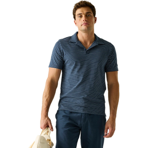 Regatta Mens Hadvo Short Sleeve Polo Shirt - 2XL / Moonlight Denim/White Stripe