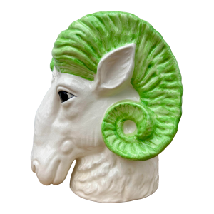 Mid 20th Century Ceramic Ram’s Head Planter