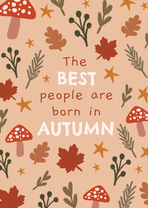 Moonpig The Best People Are Born In Autumn Illustrated Birthday Card