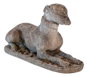 Mid 20th Century English Reconstituted Stone Whippet or Greyhound Dog