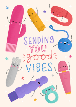 Moonpig Sending You Good Vibes Illustrated Sex Toys Thinking Of You Card
