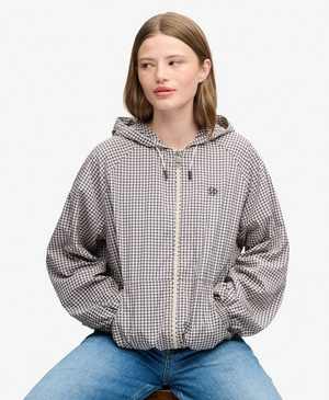 Checked Raglan Windbreaker Jacket