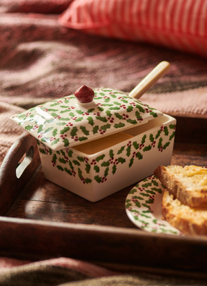 Tiny Scattered Holly Small Butter Dish